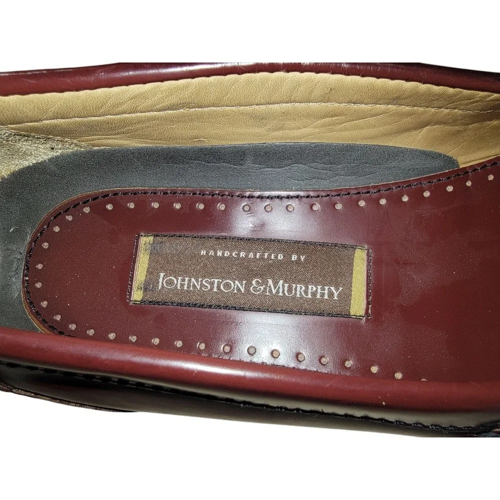 Johnston & Murphy Hayes Men's Tassel Loafers 10.5 M Burgundy Leather Dress Shoes